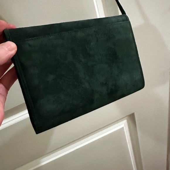 Green suede crossbody from Saks. - Picture 4 of 6